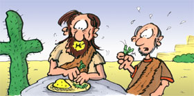 Der Täufer beim Essen