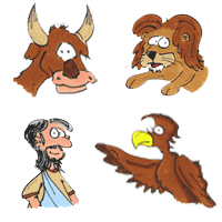 Die Symbole der vier Evangelisten