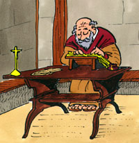 Kirchenvater Hieronymus beim &Uuml;bersetzen
