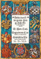 Deckblatt einer Lutherbibel aus dem Jahr 1541